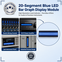 Barra de Visualización LED de 20 Segmentos de Alta Calidad, Luz Azul, 12 Pines DIP, Matriz Lineal para Medidores de Intensidad de Señal Industrial