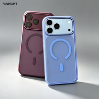 Coque de téléphone VAWI B554 avec cadre métallique pour appareil photo, magnétique 2400GS, toucher mat, dos en PC pour iPhone 15 16 17 18 Pro Max