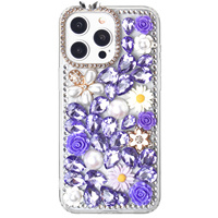 Étui de téléphone portable KINGSOUL luxueux, artisanal, en TPU+PC+verre, avec paillettes 3D en forme de diamant d'eau, aimant, antichoc