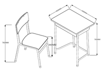 Ensemble de bureau et chaise d'école contemporain, durable et écologique, avec plateau en bois et structure en métal pour usage scolaire