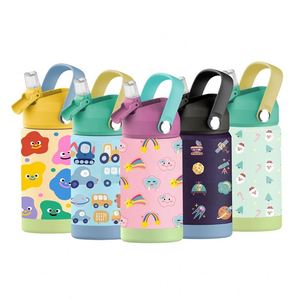 Nueva Botella de Agua Infantil de Acero Inoxidable de Doble Pared de 12 oz con Logotipo Personalizado, para la Escuela, con Tapa y Pajita, 2023 - Product Image 3