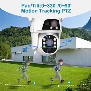 مصنع تصنيع المعدات الأصلية 4 عدسة مزدوجة الطاقة الشمسية واي فاي CCTV IP PTZ 4G تتبع الحركة الردع PTZ - Product Image 6