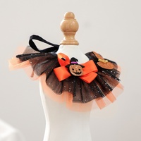 Écharpe triangulaire en polyester doux et réglable pour Halloween, motif chat et chien, dessin animé - Accessoire de fête mignon et amusant