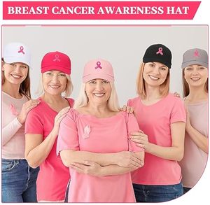 Berretto da Baseball <span class=keywords><strong>con</strong></span> <span class=keywords><strong>nastro</strong></span> <span class=keywords><strong>rosa</strong></span> <span class=keywords><strong>con</strong></span> cappuccio personalizzato ricamato per la consapevolezza del cancro al seno - Product Image 4