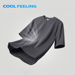 Custom Plain Luxury <b>Tshirt</b> Heavyweight High Quality Print logo Mock Neck Blank T Shirt Oversized Men's T-shirt for Men - Product Image 2