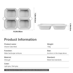 Molde de silicona para hornear de 4 cavidades, apto para uso doméstico, para hacer pasteles y pan, fácil de desmoldar. - Product Image 2