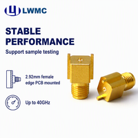 Receptáculo hembra LWMC para montaje SMT en PCB, con pines, chapado de contacto exterior Ni/Au, VSWR 1.50:1 MÁX.