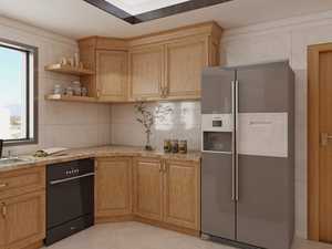 Armoire de cuisine autoportante moderne sur mesure avec moulures en couronne, armoires de cuisine durables pour îlot - Product Image 4