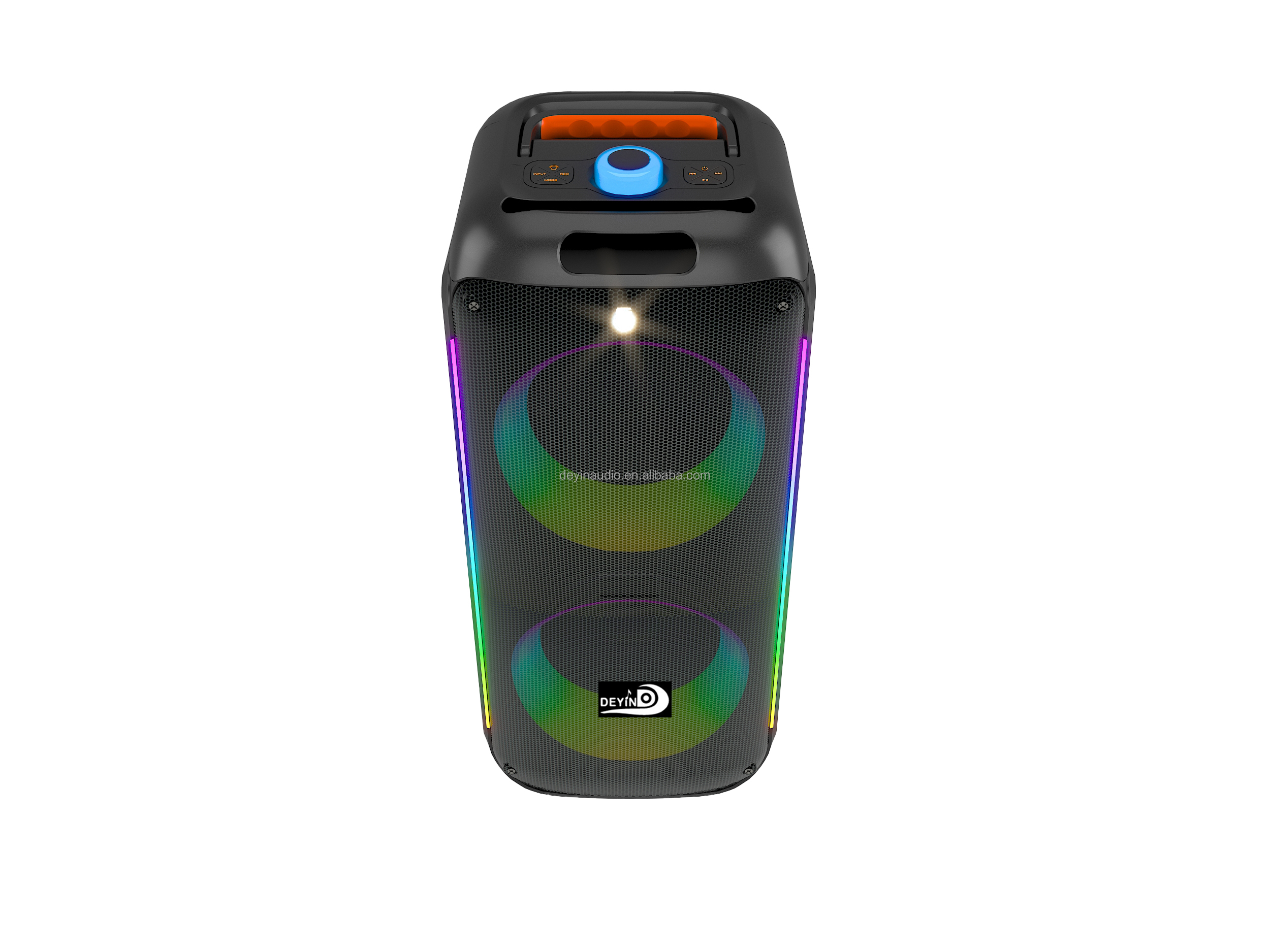 Portable 80W Wireless Speaker Box with Microphone, RGB Light, and