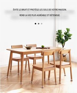 Protections de pieds de chaise antidérapantes en silicone avec feutre pour meubles - Product Image 3