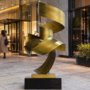 Escultura Moderna Abstracta de Acero Inoxidable Pulido con Acabado de Espejo, Adorno de Jardín para Exteriores, Arte Metálico, Estatua Decorativa para Plaza - Product Image 6