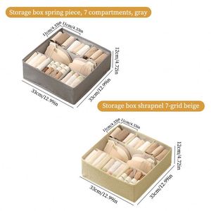 7-Compartment <b>Foldable</b> Stackable Fabric Underwear Socks Storage <b>Box</b> for Home Wardrobe Drawer-Modern Minimalist Clothing - Product Image 6