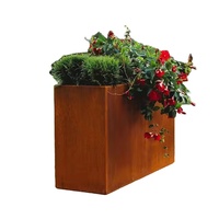 Jardinière en acier corten pour extérieur, pot à fleurs en métal pour usage intérieur/extérieur