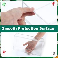Boîte de présentation en acrylique pour mahjong avec couvercle coulissant transparent, boîte de rangement en acrylique vide pour mahjong pour ranger les tuiles de mahjong