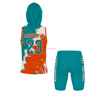 Jersey & Seragam Flag Football Tanpa Lengan Custom dengan Desain Kustom, Panel Samping Jaring 100% Polyester untuk Sirkulasi Udara