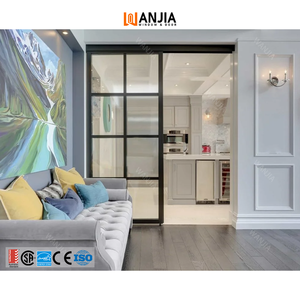 Phong cách Hiện Đại Mỹ thiết kế đôi Tempered glass và nhôm cửa hẹp Khung chống thấm trượt cho căn hộ sử dụng - Product Image 2