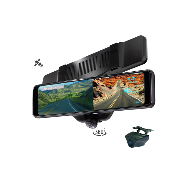 2K+1080P 11.8 Inch Full View 360 Degree Panoramic DVR GPS Driving Recorder Car 360 Rear View Mirror