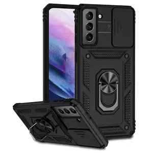 Leyi 360 Full Body Protective Shockproof antishock Case with Kickstand Slide Camera Cover phone case for sumsang galaxy s21 fe