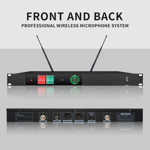 Micrófono Inalámbrico Profesional OEM de Mano, Ajustable, de 2 Canales, con Procesamiento de Sonido Dinámico, Micrófono Vocal para Reuniones - Product Image 2