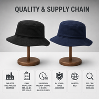 Chapeau de soleil en sergé de coton avec patch brodé logo personnalisé, sangle de menton imperméable pour la randonnée, le safari, les activités de plein air, toutes saisons, décontracté