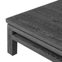 Table basse carrée moderne en bois massif noir, table centrale en bois, table basse de salon, table à thé de faible hauteur