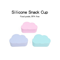 Silicone snackbox met schattig wolkvormig design, voedselveilig, lekvrij, voor baby's, met aangepaste logo's.