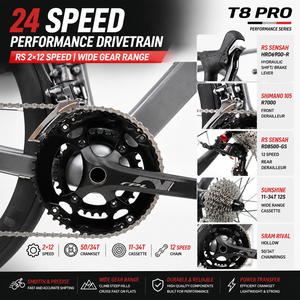 Bicicleta de <span class=keywords><strong>Carretera</strong></span> Ligera de Fibra de <span class=keywords><strong>Carbono</strong></span> T8pro 700C con Eje Pasante, <span class=keywords><strong>Manillar</strong></span> de <span class=keywords><strong>Carbono</strong></span> Integrado, 24 Velocidades, Bicicleta de Carreras para Adultos - Product Image 3