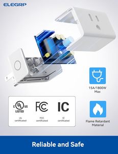 Elegrp chúng tôi bán buôn ul chứng nhận mini thông minh Ổ cắm điện tuya vấn đề thông minh cắm wifi với Apple nhà Alexa Google nhà - Product Image 6