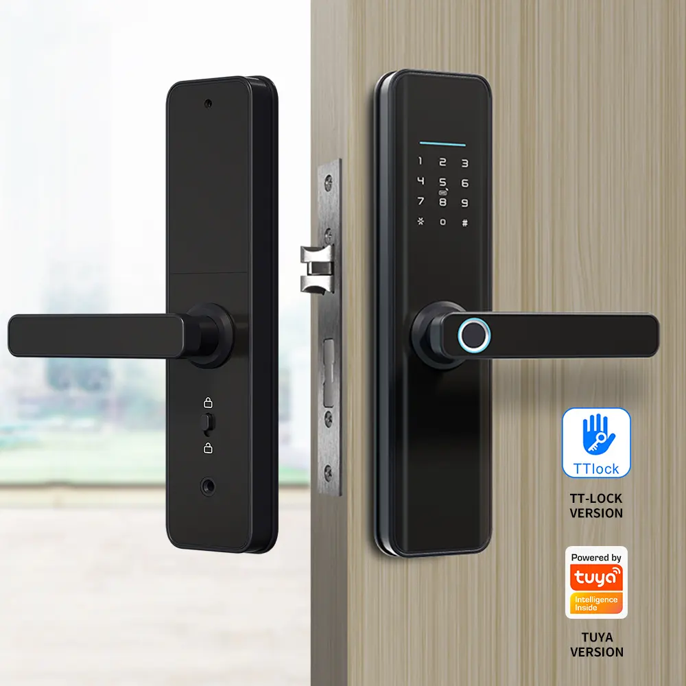 Prezzo di fabbrica biometria elettrica a doppia faccia chiave digitale password ttlock tuya fingerprint smart door lock