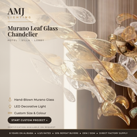 Lustre personnalisé de haute qualité, lampe décorative LED, luminaires en verre de Murano pour hôtels/villas