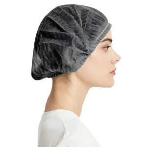 Prix usine jetable Non tissé bande Clip Cap Bouffant Head Cover Hair Net Chirurgical Doctor Hat Round Mob Bar Cap