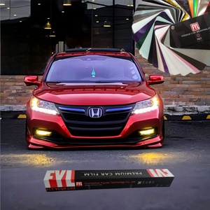 Film de protection de carrosserie automobile en vinyle FYL 1,52 m x 17 m, sans bulles, effet peau d'orange, rouge profond, avec support PET, fabriqué pour carrosserie automobile - Product Image 1