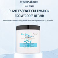 Masker Rambut Biotin Kolagen Private Label 500ml dengan Herbal untuk Rambut Rontok, Memperkuat Akar Rambut Lemah dan Melembapkan Rambut Wanita