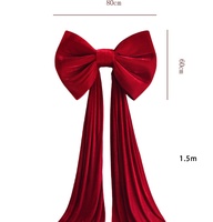 Pita Raksasa Mewah K10 Warna Pink, Grosir Pita Raksasa Warna-warni Buatan Tangan dari Kain, Pita Sutra Beludru Merah untuk Dekorasi Pesta Pernikahan
