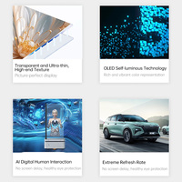 Écran OLED vertical transparent de 55 pouces avec affichage numérique AI pour la réactualisation à distance du contenu, idéal pour les salles d'exposition automobiles 4S