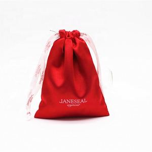 Pochette cosmétique en satin à cordon personnalisable avec logo imprimé pour bijoux, perruques, chaussures, protection anti-poussière - Idéale pour offrir - Product Image 1