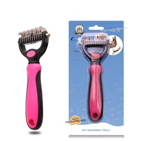 Peine para Desenredar Mascotas J008, Tamaño Pequeño, 11 Dientes, Acero Inoxidable, Mango Antideslizante, Cepillo para Aseo Canino