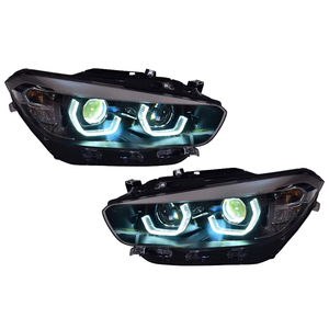Para <span class=keywords><strong>BMW</strong></span> <span class=keywords><strong>Serie</strong></span> <span class=keywords><strong>1</strong></span> F20 F21 2015-2018, Actualización Facelift al Estilo M3 Competition 2023, Conjunto de Faros Delanteros Bi-LED Hexagonales con DRL - Product Image 1