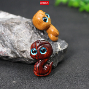 Sandalwood <b>Snake</b> Pendant Wood Carving Ornament Keychain Portable Decorative Gift For Phone <b>Bag</b> - Product Image 2