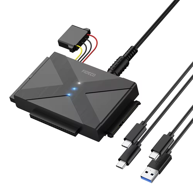 Cable 22 Pin Hard Disk Drive Cable with LED Light 2.5/3.5 Inch HDD SSD Type c Sata Ide Adapter