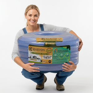 Tuyau flexible en PVC transparent KARYON, renforcé et tressé, pour le transfert d'eau et d'air, idéal pour l'irrigation des fermes et des jardins commerciaux. - Product Image 1