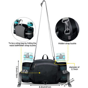 Sac banane avec <span class=keywords><strong>porte</strong></span>-bouteilles d'eau <span class=keywords><strong>ceinture</strong></span> lombaire <span class=keywords><strong>randonnée</strong></span> marche Sport course - Product Image 4