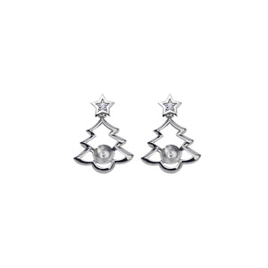 S925 Silver Pentagram Christmas Tree Female Earrings Pendant <b>Fine</b> <b>Jewelry</b> <b>Set</b> with Pearl Empty DIY Accessory Tray 1271 - Product Image 5