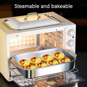 Plaque <span class=keywords><strong>de</strong></span> cuisson pour <span class=keywords><strong>poisson</strong></span> en acier inoxydable - Rectangulaire, épaissie, plaque profonde avec couvercle, pour utilisation sur un plateau <span class=keywords><strong>de</strong></span> cuisson à induction - Product Image 4