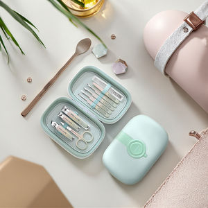 Kit de manucure et pédicure professionnel pour femmes tendance, en acier inoxydable, 10 pièces, boîte de voyage - Product Image 3