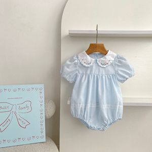 2026 Zomerjurk voor meisjes, nieuw, met geborduurde kraag, katoenen jurkje, baby romper, jumpsuit, Koreaanse stijl, kinderbroer/zus outfit - Product Image 5
