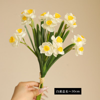 H-676 Buket Bunga Daffodil 3 Tangkai Populer, Dekorasi Meja Ruang Tamu, Bunga Segar Kecil, Buket Bunga Artificial, Bunga Narcissus