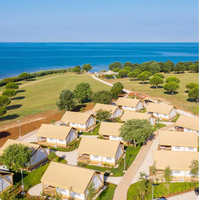 Glamping extérieur Hotel Resort Camping Triangle de luxe Maison en bois préfabriquée Villa Tente Safari