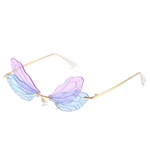 रंग dragonfly फैशन धूप का चश्मा नवीनतम 2020 महिलाओं प्यारा अद्वितीय लक्जरी धातु जैसा मामला डिजाइनर अश्रु तितली सूरज चश्मा