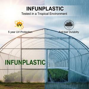 UV 저항 200 마이크론 플라스틱 필름 폴리 터널 온실 전체 세트 상업용 온실 키트 대규모 농업 - Product Image 4